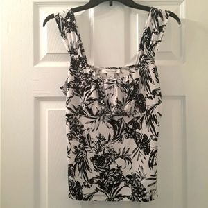 White House Black Market Floral Sleeveless Top S